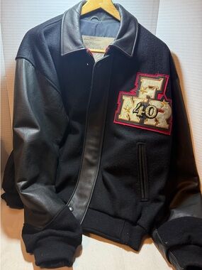 Vintage NFR 40th Anniversary Contestant Jacket Rodeo America Leather Wool Sz L